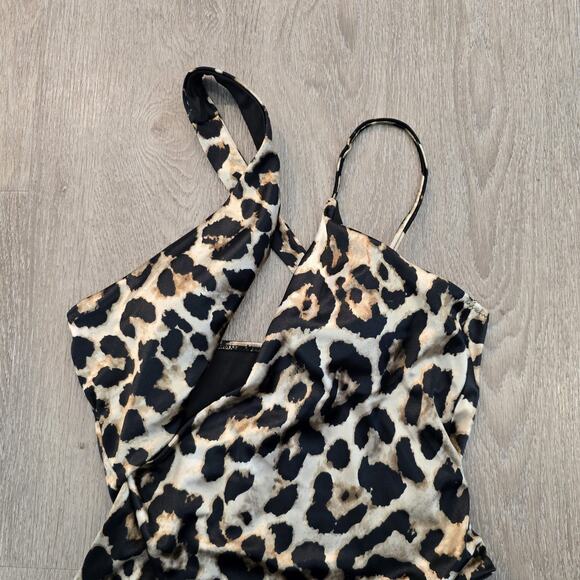 NWT Fashion Nova Wild For You Leopard Animal Print Swimsuit Size L  Cut-Out - Picture 4 of 8